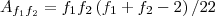 $ A_{f_1f_2} = f_1f_2\left(f_1 + f_2-2\right) /22$