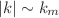 $|k| \sim k_{m}$