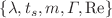 $$\{\lambda ,t_{s},m,\Gamma ,\text {Re}\}$$