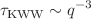 $$\tau _\textrm{KWW}\sim q^{-3}$$